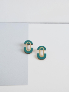 Saturno Oval Studs - Geometric earrings by Pithy