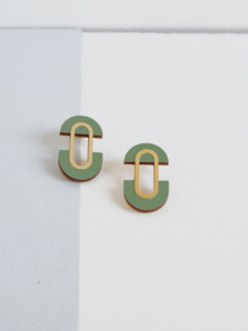 Saturno Oval Studs - Geometric earrings by Pithy